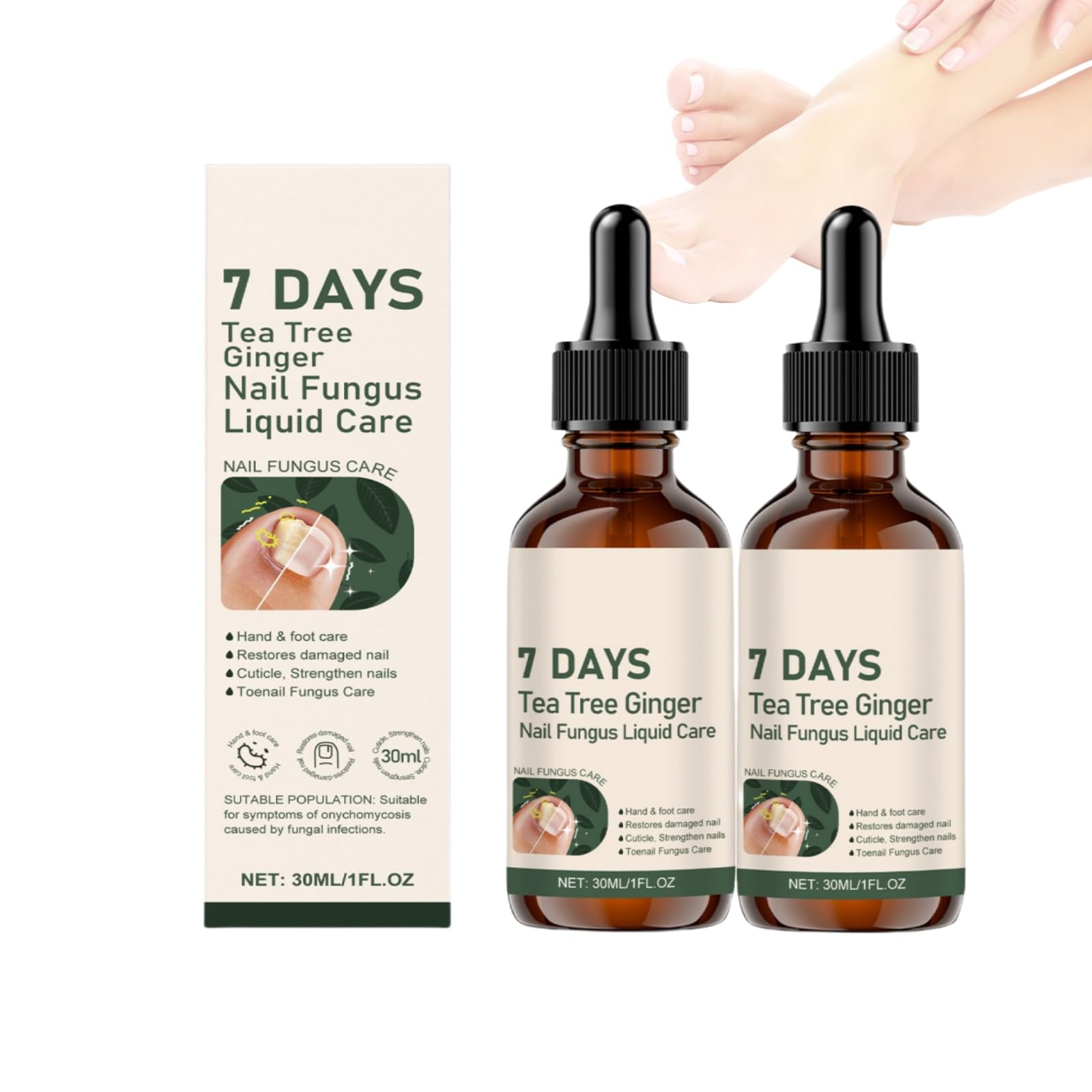 Gegen Nagelpilz Tropfen,Teebaumöl Nagelpilz Nagelpflege,Pilznägel Reparaturflüssigkeit,Nagel-Pilz Testsieger Für Reparatur und Schutz der Nägel,Nail Care Flüssig,30ML(2 Stück)
