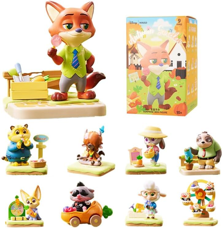 MINISO Disney Zootopia Autumn Manor Series Blind Box Figurines - Cute Animal Statues, Collectible Surprise Gifts, Decorations, and Birthday Presents (1 Random Item).