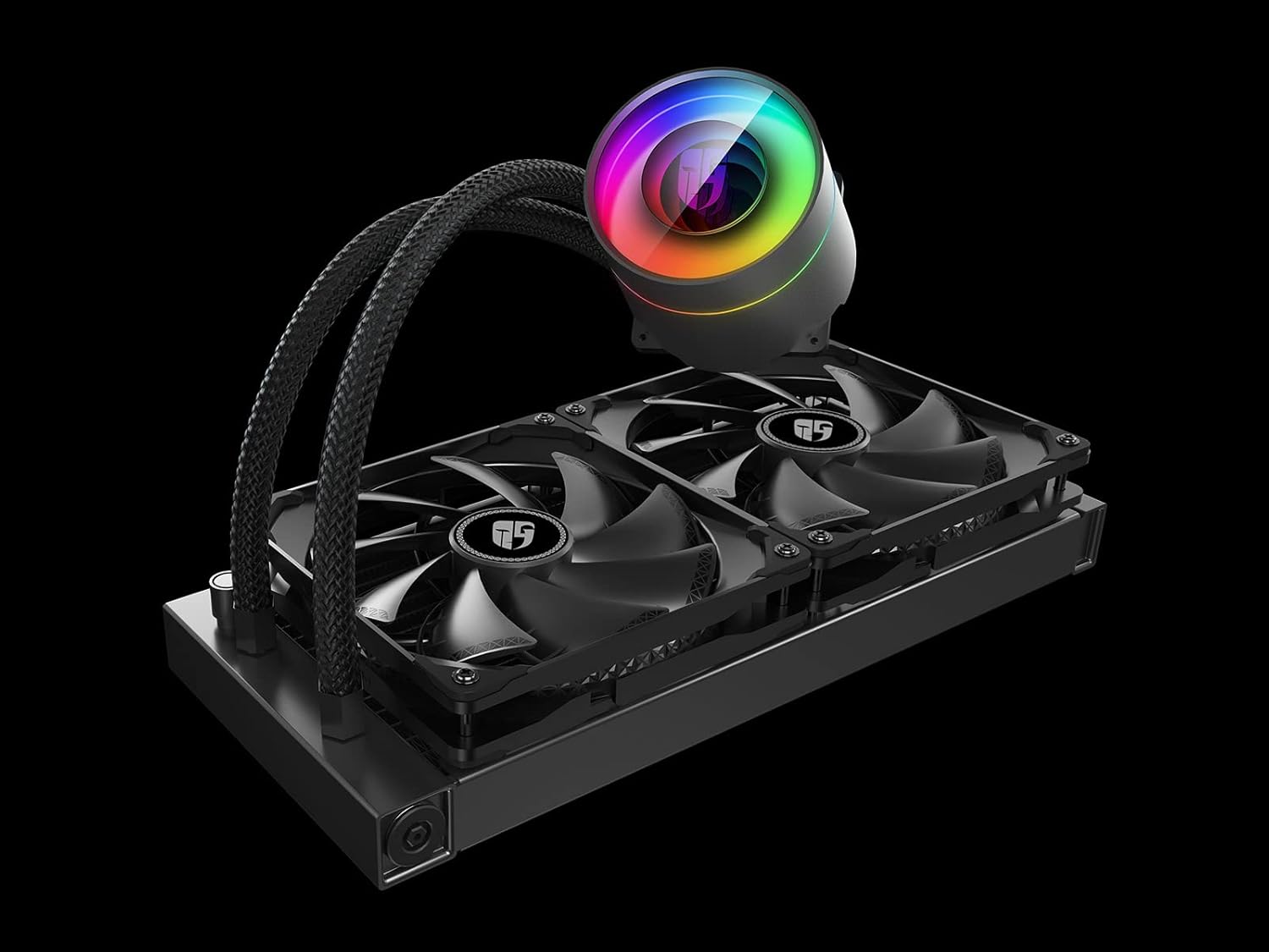 DEEP Cool Castle 280EX AIO Liquid CPU Cooler, Anti-Leak Technology, Two 280mm TF140S PWM Fans, Addressable RGB Controller and 5V 3-Pin Motherboard (Caslte 280EX)