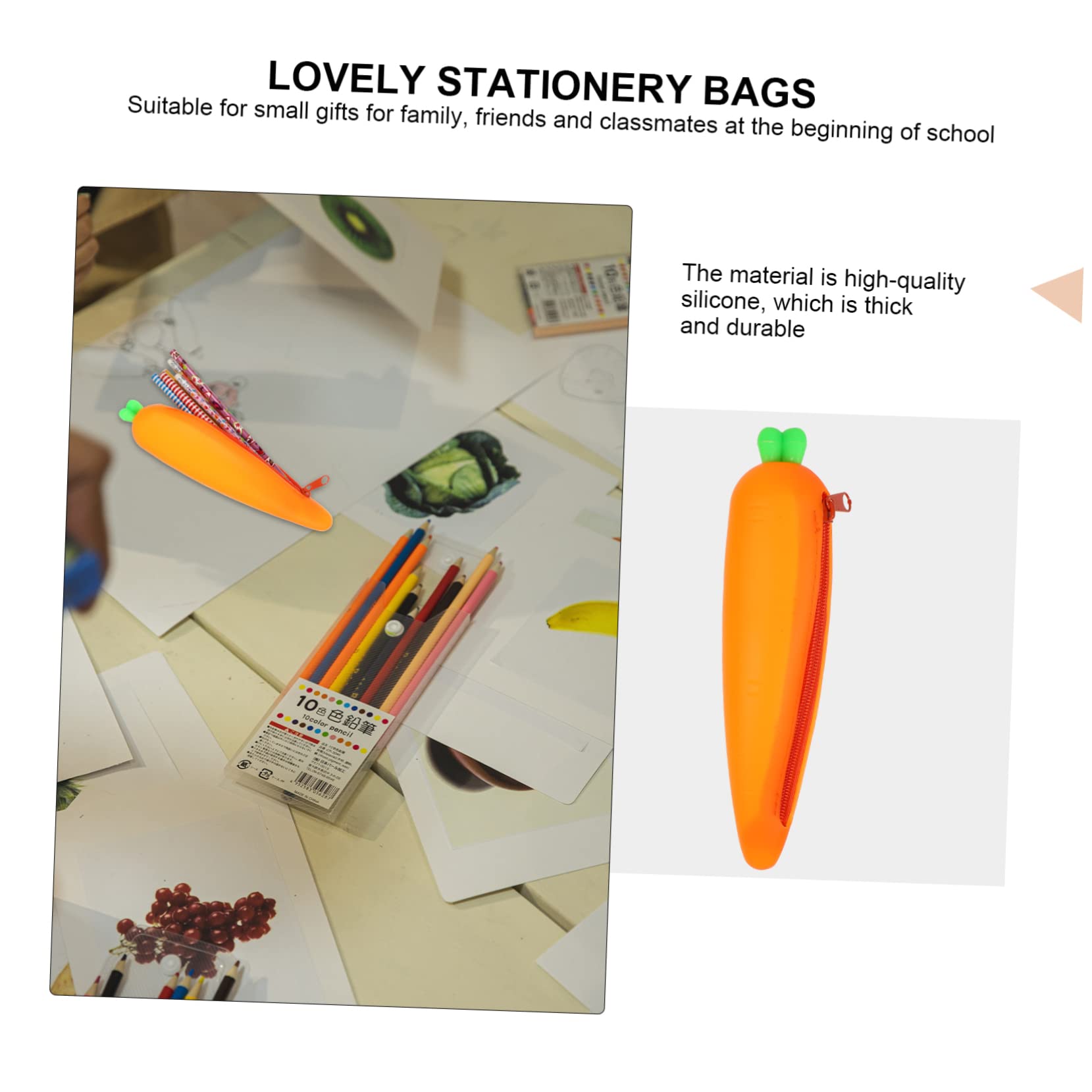 STOBOK 6pezzi Astuccio Portapenne Silicone Organizzatore Per Cancelleria Capacità Per Scuola