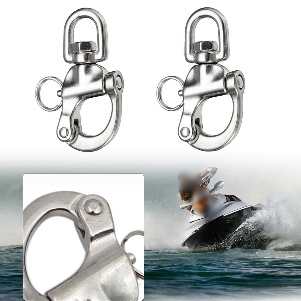 Moschettone a sgancio rapido in acciaio inox 316 70 mm per barca e vela