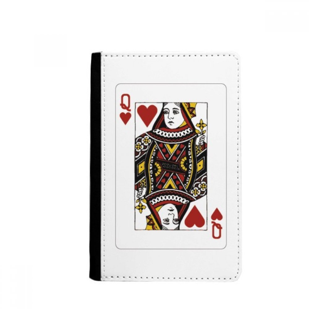 Heart Q Playing Cards Pattern Passport Holder Notecase Burse Wallet Cover Card Purse