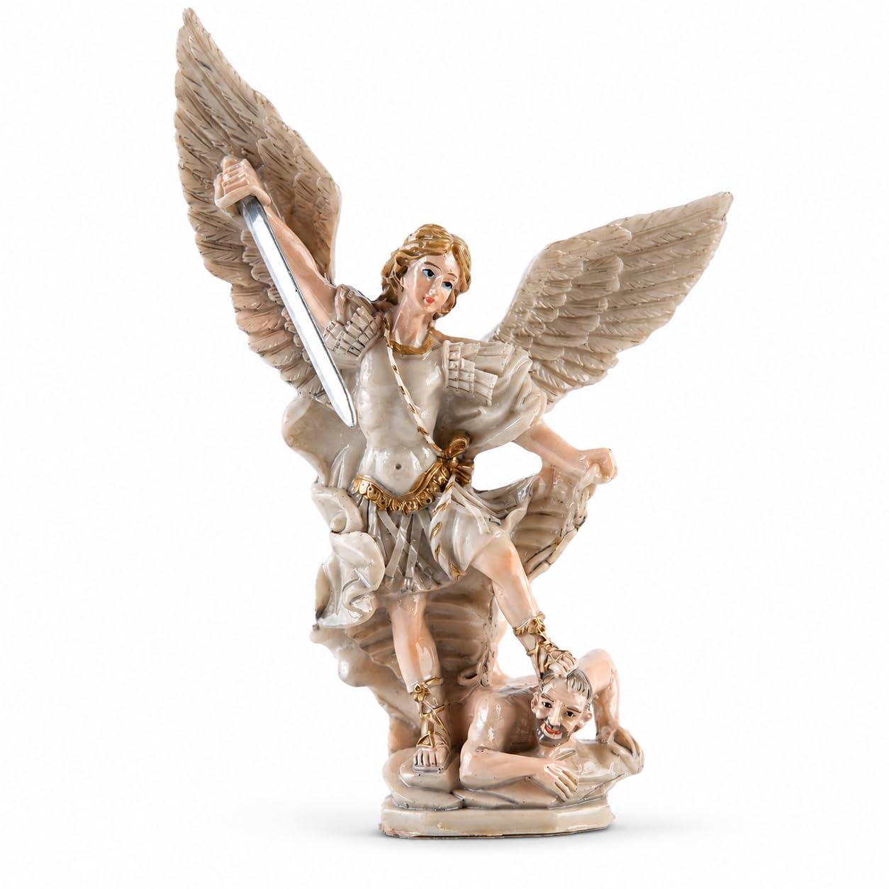 Mantaoilfe 5.51" St Michael Archangel Statue, Catholic Home Figurine