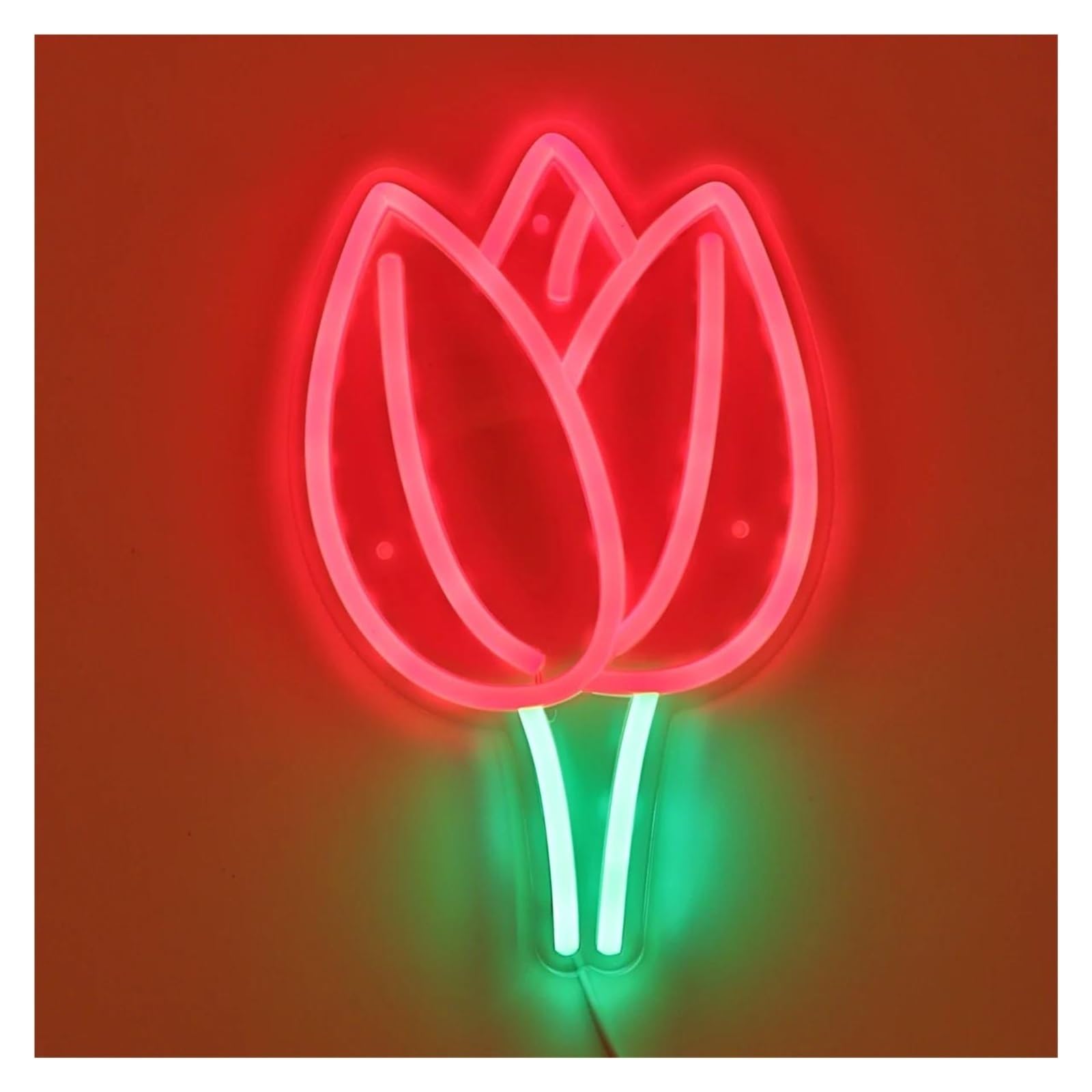 letrero de luz de neón Flor de para rosa para letrero de neón para pared regulable con alimentación por para USB para luz de neón