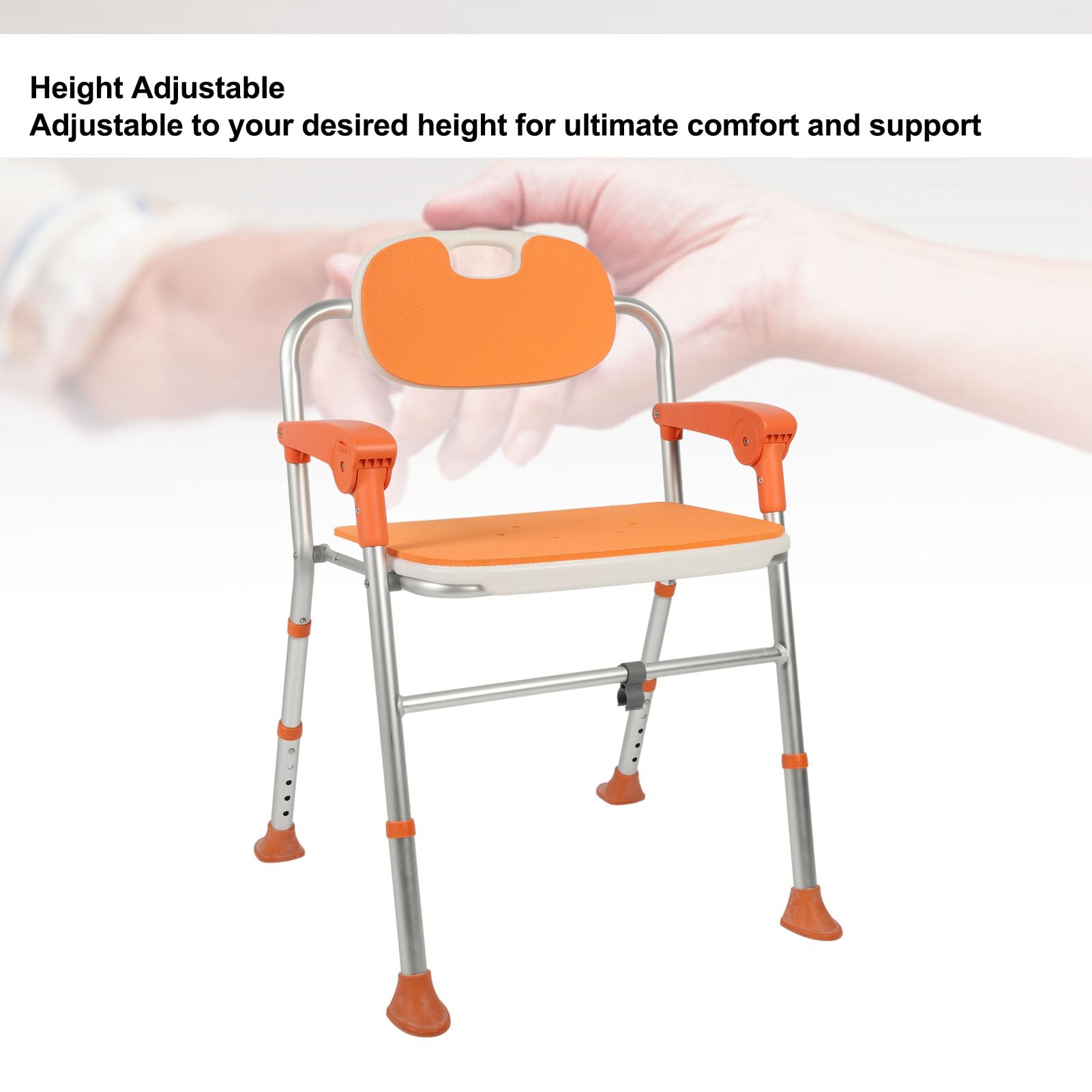 Aluminio Silla de Ducha Plegable Baño Antideslizante Ventosas