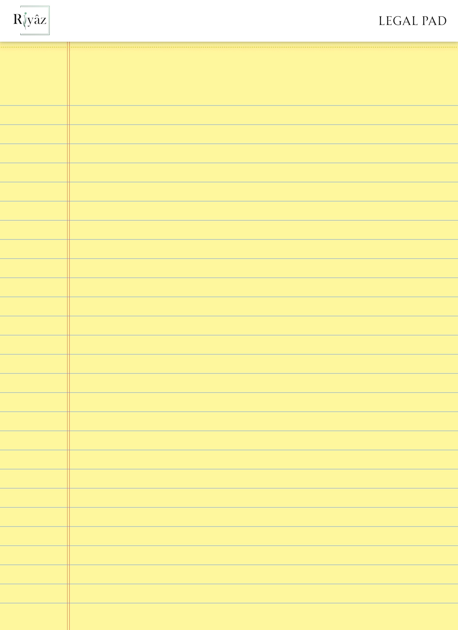 Letter Boyut, 3 adet, Sarı renkli Legal Pad, Notluk, Notepad, Defter, Herbiri 50 Yaprak, Geniş Satır aralığı, okul, iş ve ofis için, Türk Malı