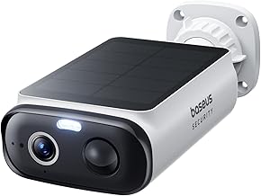 Baseus Security S1 Lite Solocam Überwachungskamera Aussen Solar Akku WLAN, IP67 Wetterfest, Kamera Überwachung Kabellos Außen 2K 135°, Farbnachtvision, Keine Gebühren, Kompatibel mit Alexa & Google