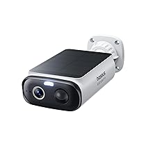 Baseus Security S1 Lite Telecamera Wi-Fi Esterno senza Fili Pannello Solare, Impermeabile IP67, Videocamera Sorveglianza Batteria 2K 135°, Visione Notturna, Nessun Costo, Compatibile con Alexa Google