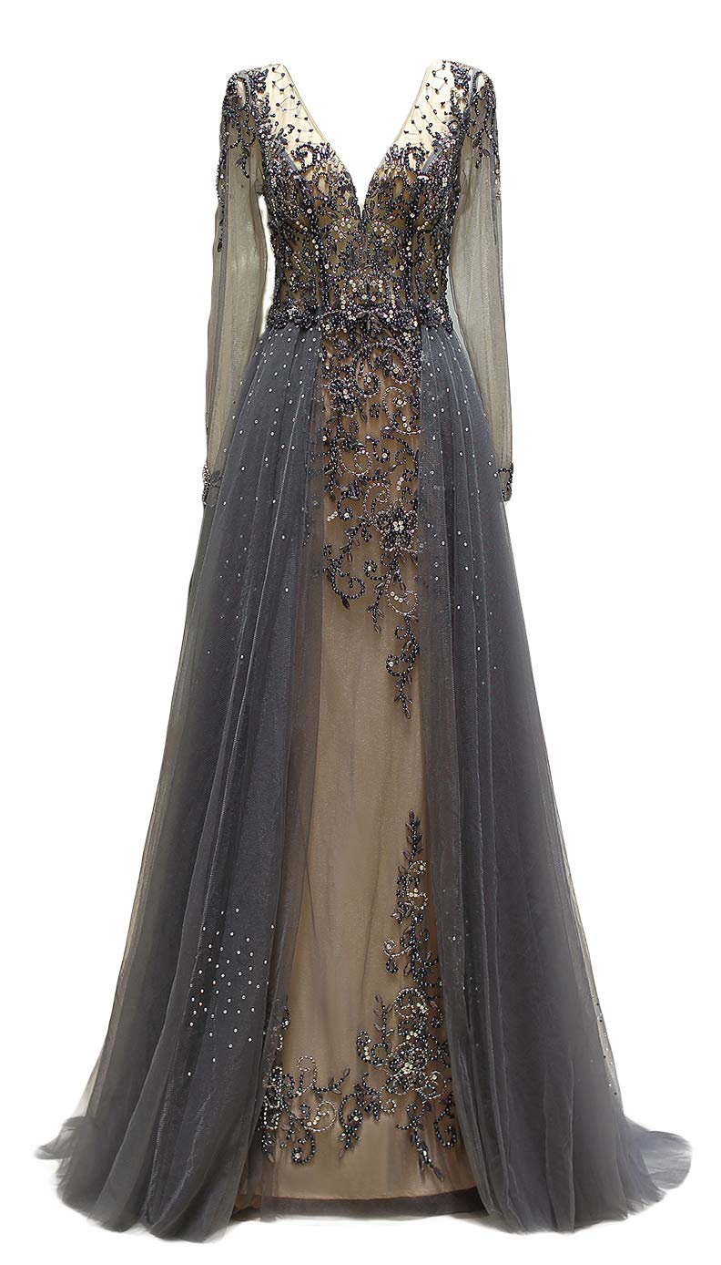 Ieuan Women's Sexy Chiffon Beach Wedding Dress Long Tail Gown Bride Dresses, 10, White