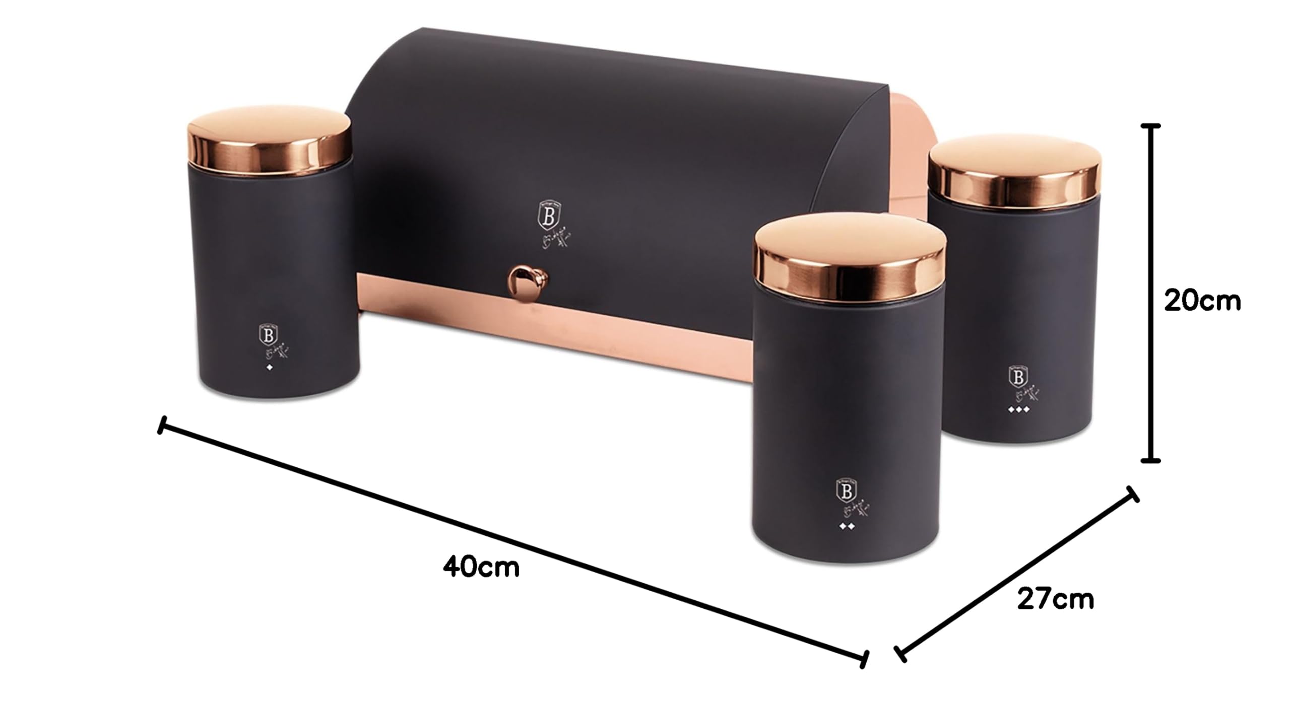 Berlinger Haus 6730 - Broodtrommel met opslagblikken - Rose Gold