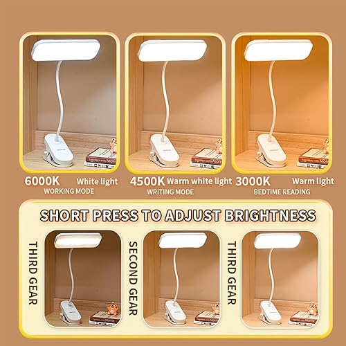 Miniatura 3 de Lámpara de escritorio LED con 3 modos de color Luz de estudio de atenuación continua para oficina en casa, luz de escritorio pequeña y lámpara de