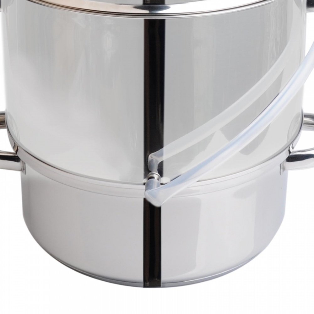 Grafner 8,5 Liter Dampfentsafter aus Edelstahl, Durchmesser Ø26cm, mit Ablasshahn und Glasdeckel, induktionsgeeignet, ideal für Saft und Gelee, Fruchttopf Entsafter Obstpresse Obst Gemüse entsaften