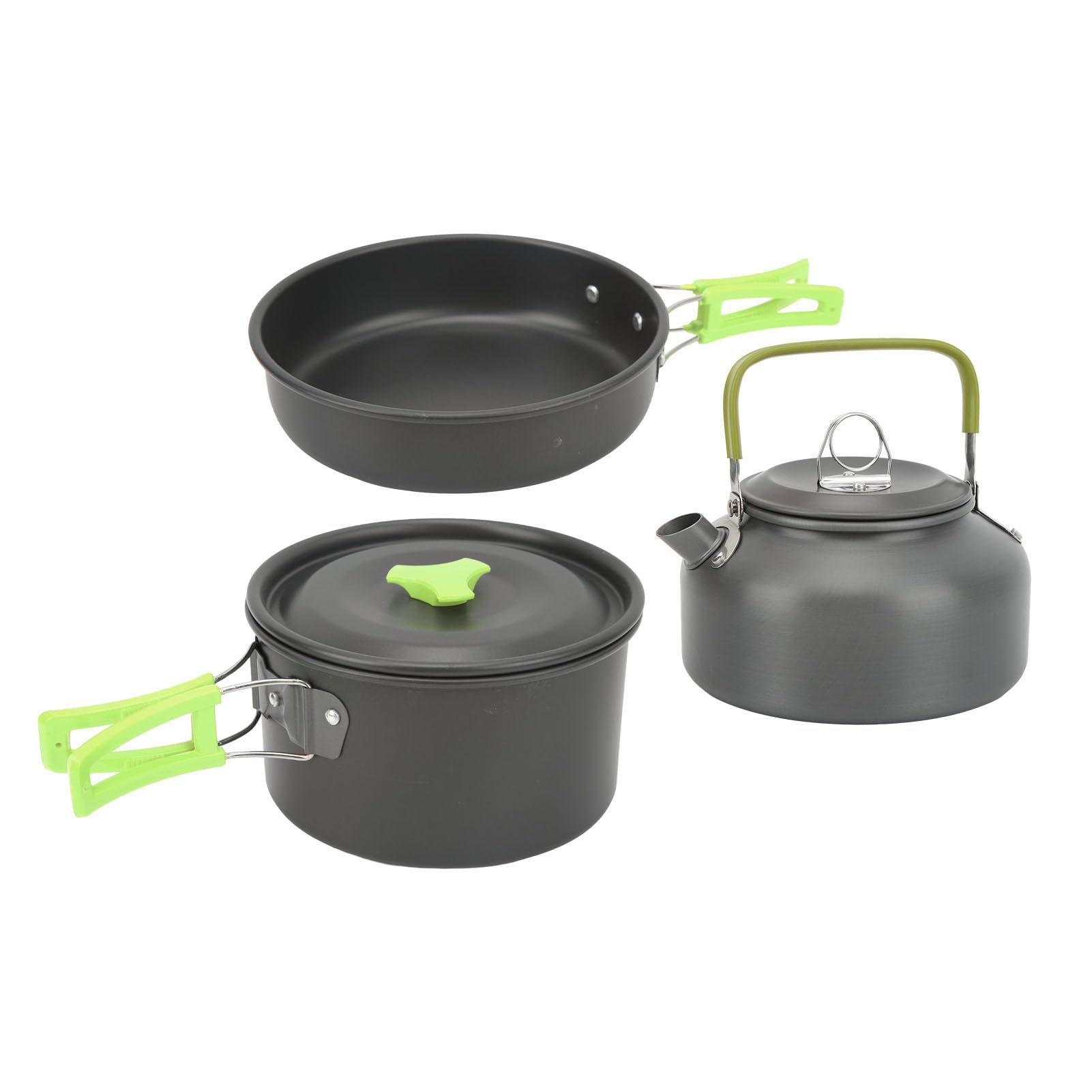 Kit da Campeggio Compatto Set da Cucina per Viaggiatori con Zaino e Sacco a Pelo 2-3 Persone da Viaggio in Alluminio Anodizzato Duro Portatile
