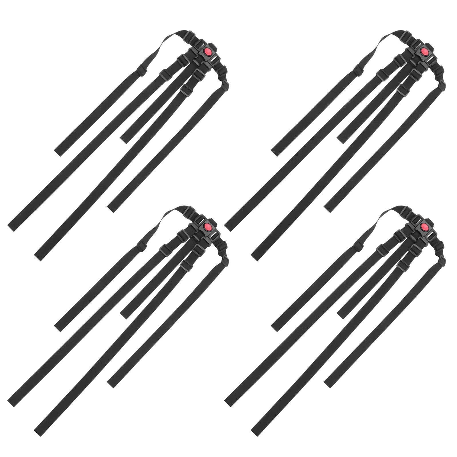 Arnés de Seguridad Infantil Ajustable de 5 Puntos para Trona Correas Resistentes para Muebles Infantiles Repuesto para Cochecito y Silla Alta Color Negro Pack de 4 Unidades