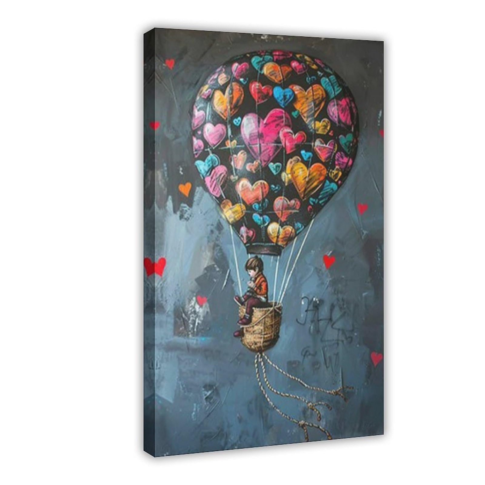 Gqvcjsw Banksy Balloon,Balloon Posterbanksy Art Canvas Poster Bedroom Decor Landscape Office Room Decor Gift 20X30inch(50X75cm)