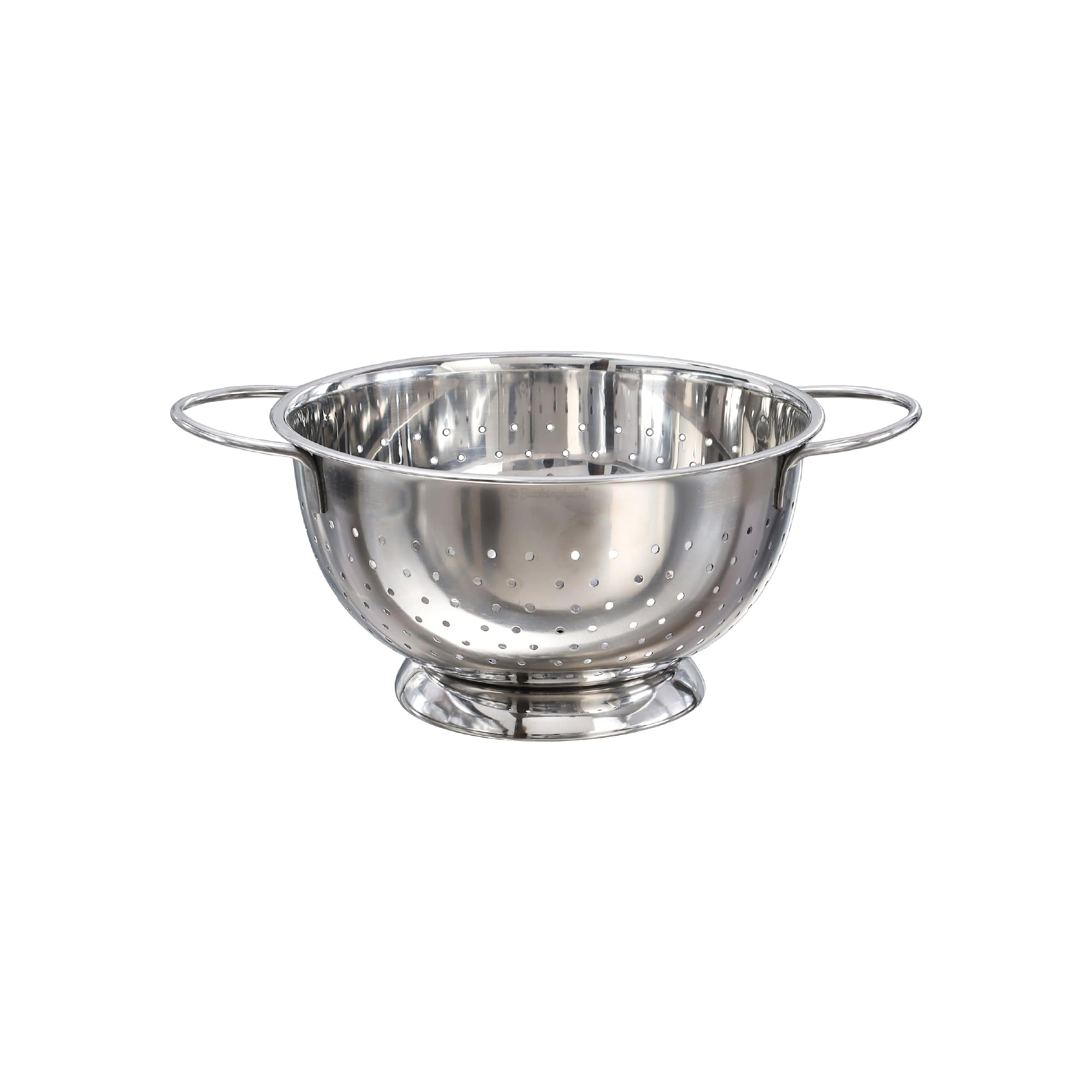 Buckingham Stainless Steel Hemispheric Colander Strainer for Rice Pasta Spaghetti Noodles Vegetables Fruits Cooking and Kitchen Use (2.3 L / 21.5 cm)