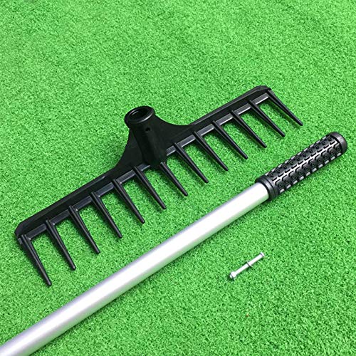 WJFLUCK Lawn Leveling Tool, Garden Bow Rake Wood Handle Landscape Cultivator Gardening tool for loosening and leveling mulch