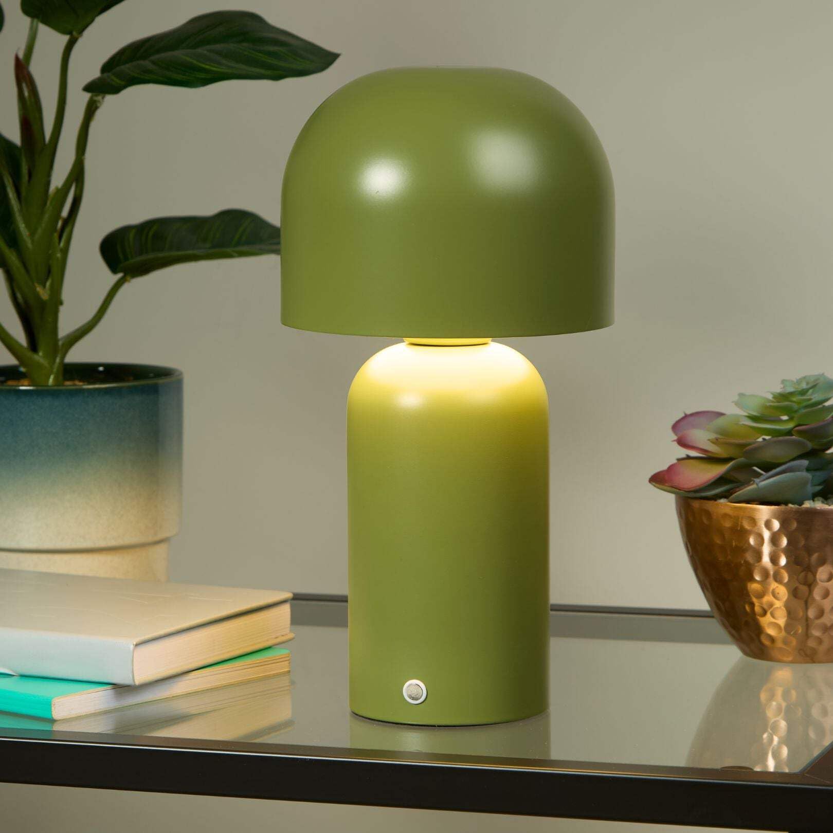 Pagazzi Lighting Green Tina Olive Led Rechargeable Touch Table Lamp