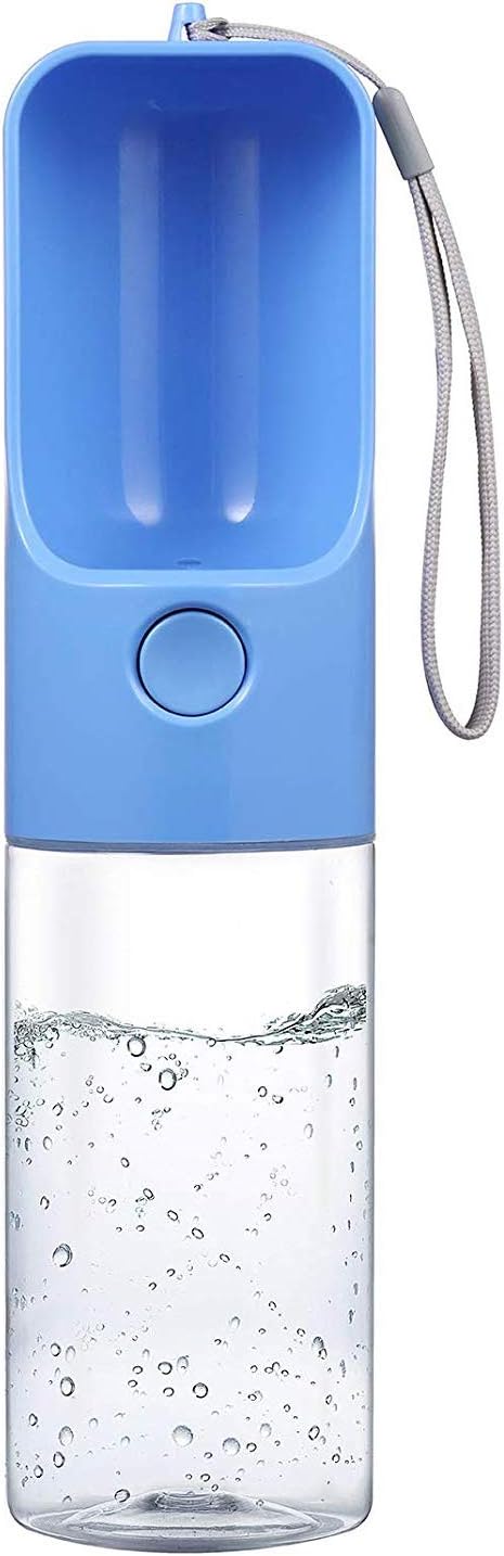 Dog Water Bottle for Walking, Pet Portable Water Dispenser Dogs Outdoor Drinking Bowl Travel Water Cup, 450ml/15.2oz