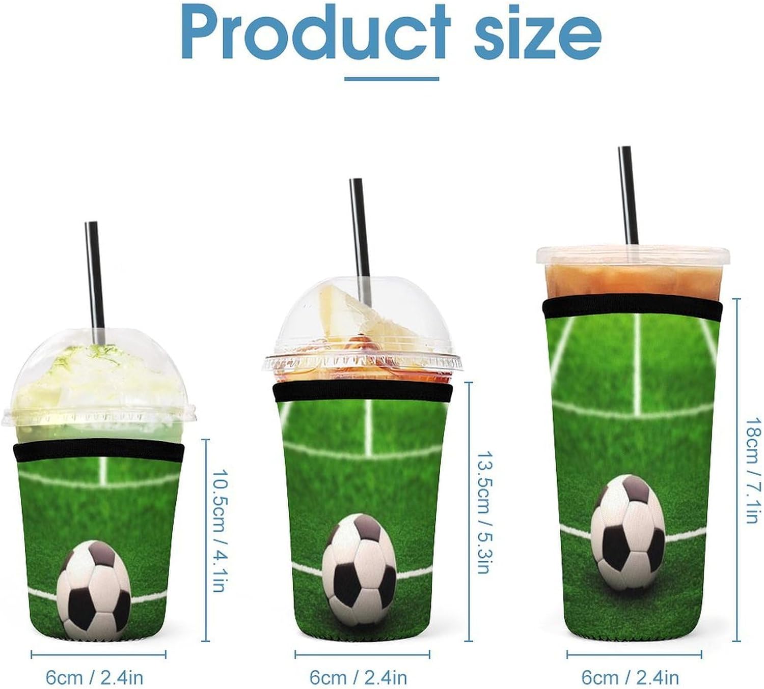 3 Pack Neoprene Cup Sleeves, Stretchy Reusable Drink Cup Cover Universal