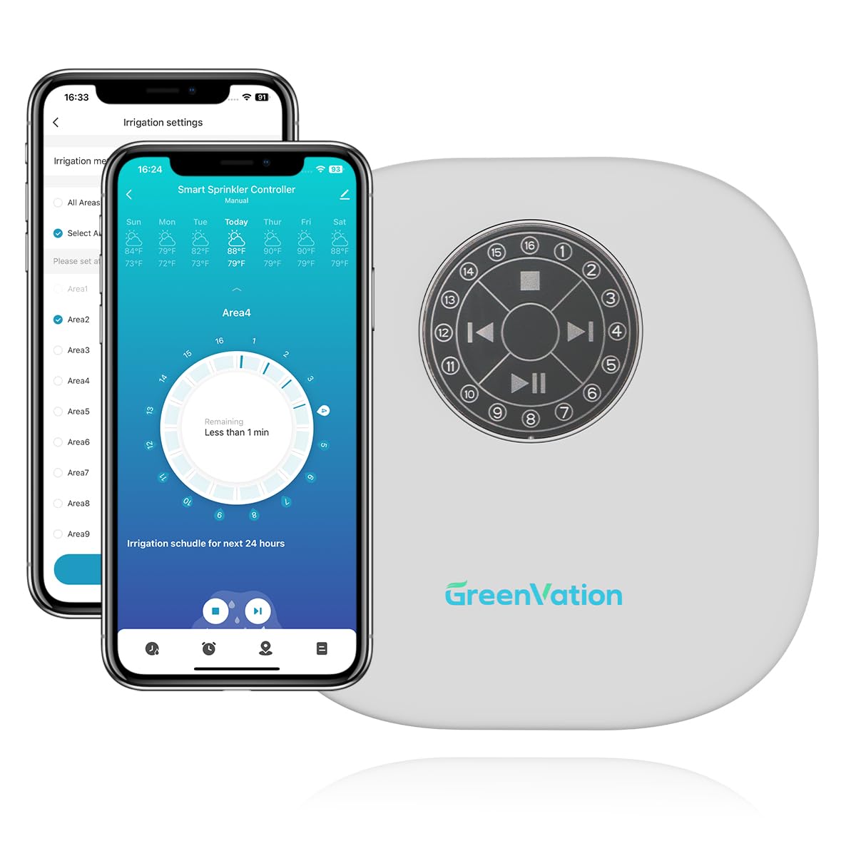 Smart Sprinkler Controller, 12-Zone/Station Irrigation System, App Enabled