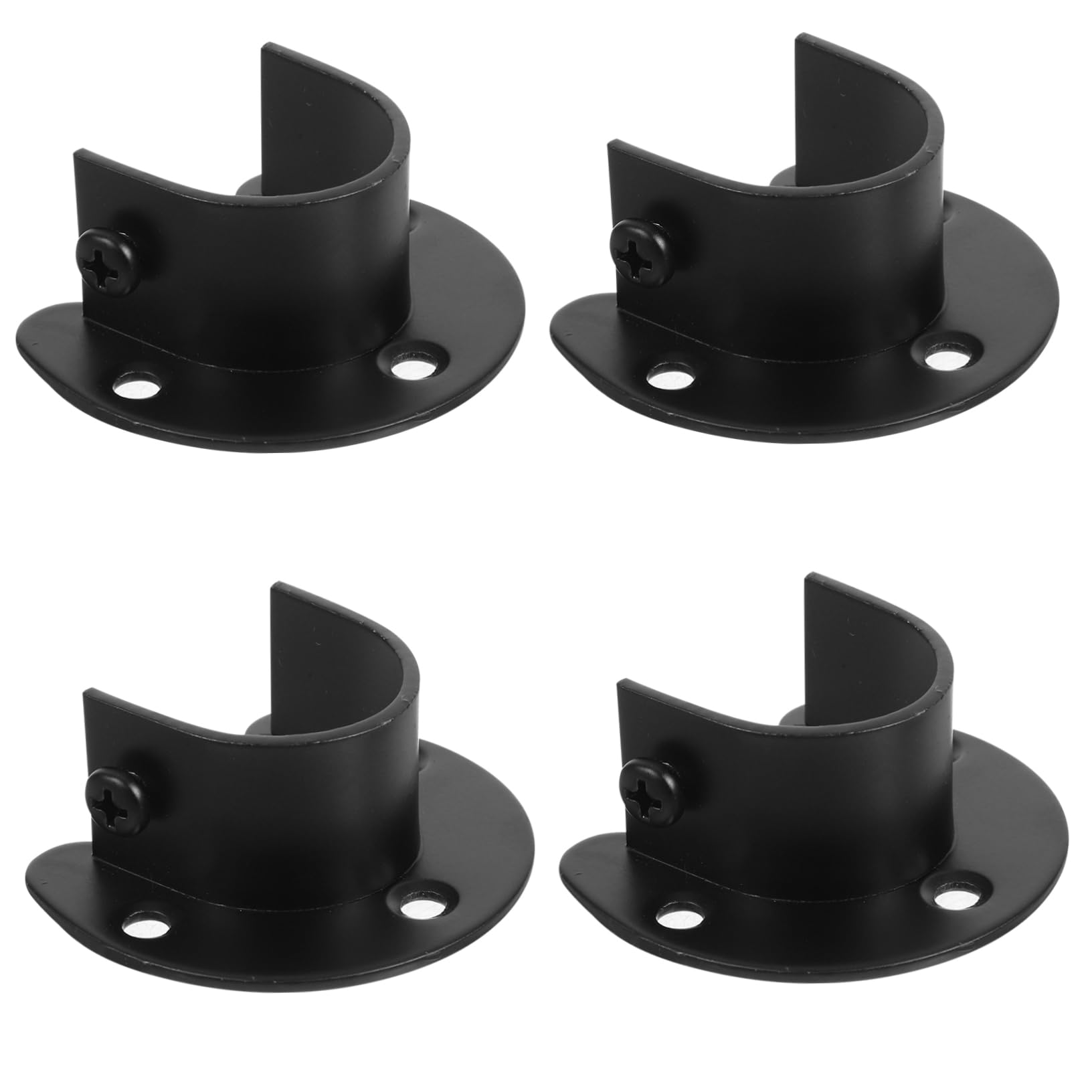 Unomor 4Pcs Stainless Steel Closet Rod Brackets Wall Mounted Towel Rod Holders Multi Functional Support for Shower Curtain Clothes Pole and Home Fits