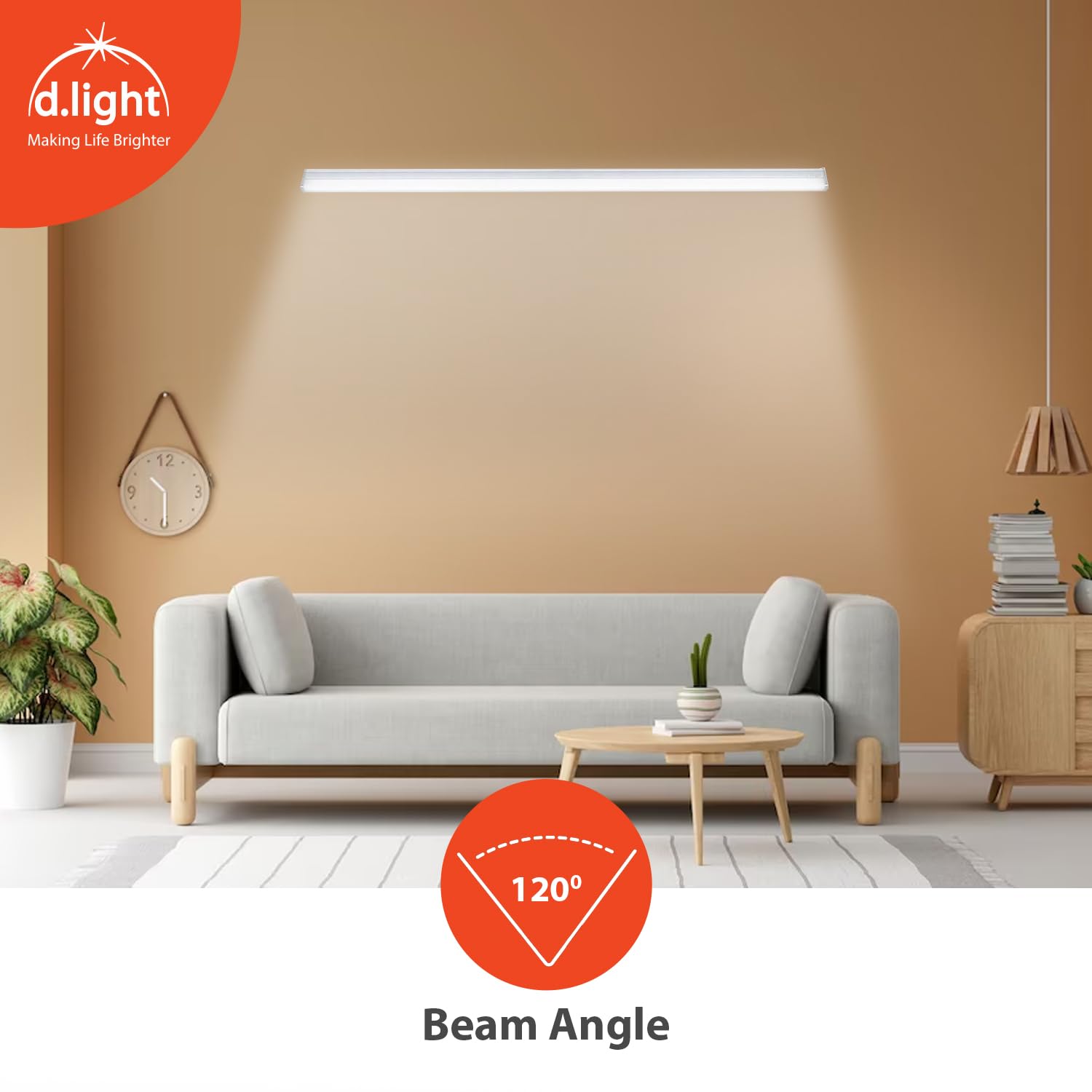 dlight 20W LED Gleam Pink Batten for Living Room & Bedroom
