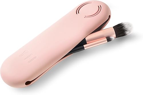 Soporte para brochas de maquillaje de viaje, estuche organizador de brochas de maquillaje de silicona con gran capacidad mejorada, bolsa de cepillos