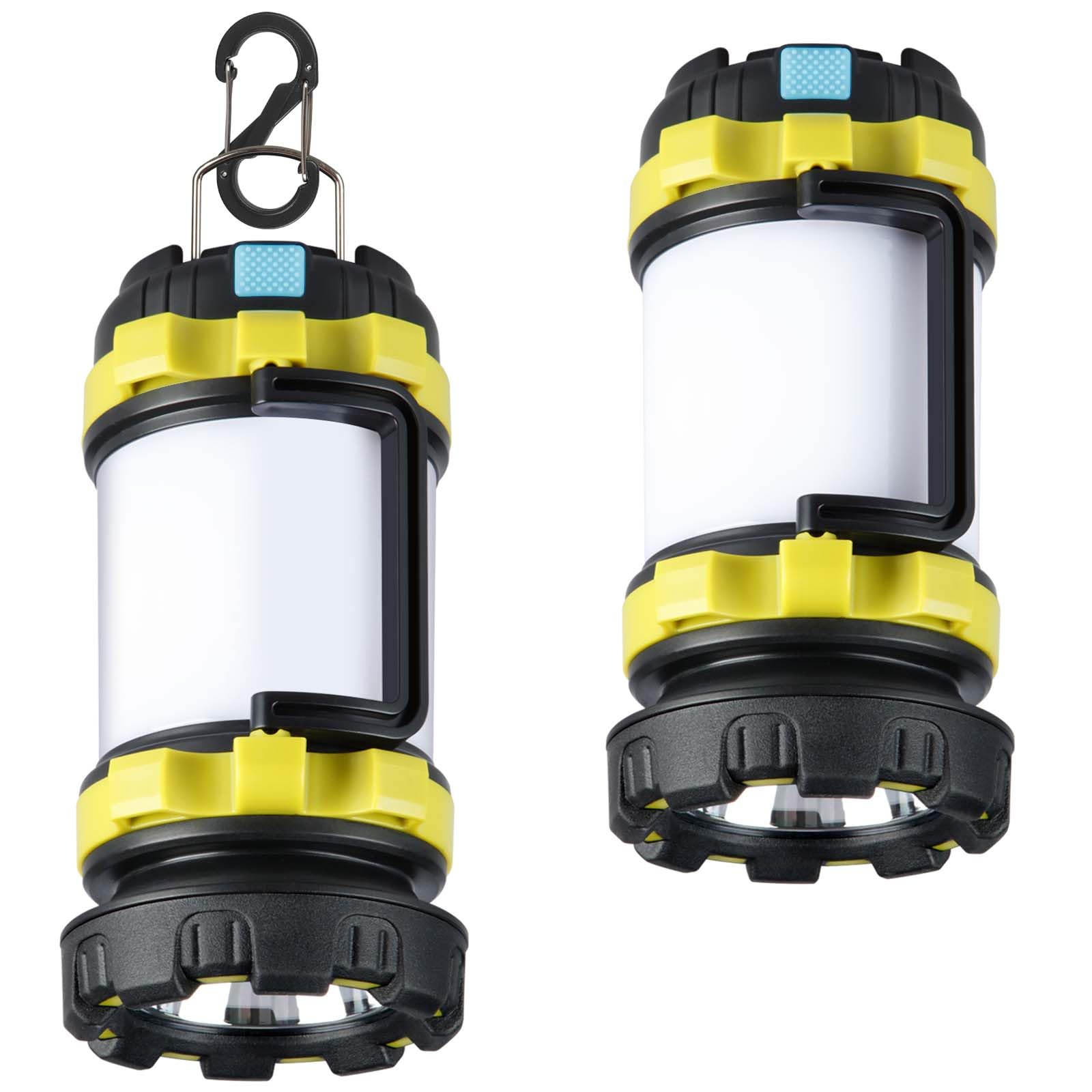 2 Pack Camping Lantern, Outdoor LED Camping Light, Rechargeable Flashlights with 1000LM, 6 Modes, IPX5 Waterproof Portable Emergency Camp Light for Hurricane Survival - Green