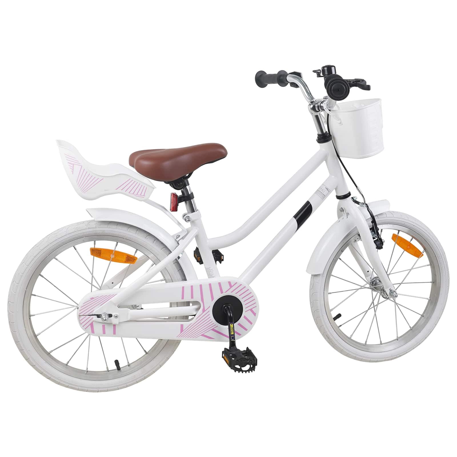 Kinderfahrrad Zoll lila für 2-4 Jahre mit Stahlrahmen, verstellbarem Sitz und Lenker, Schutzblech, Klingel, Ständer, Reflektoren, Bremse für sicheres Fahren auf Stadt und Spielplatz