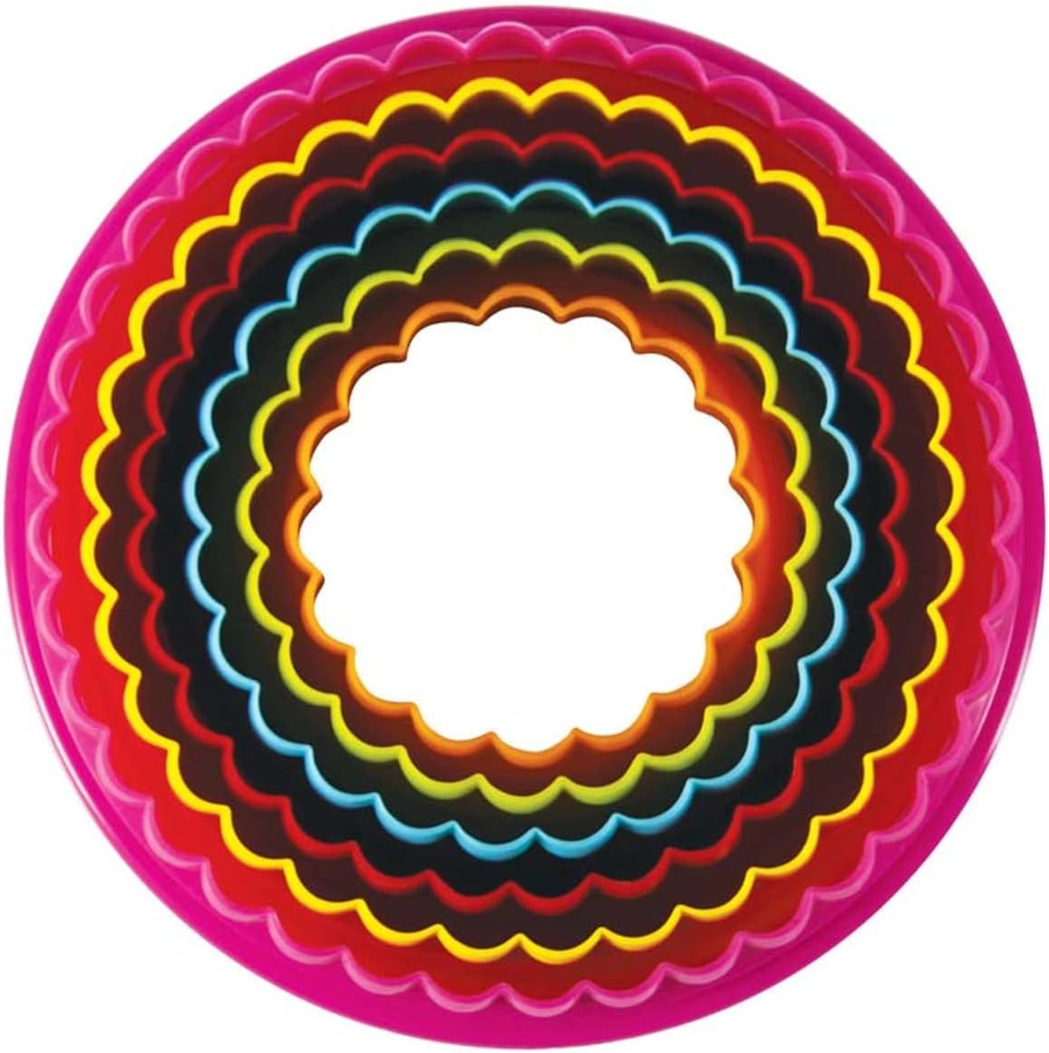 Double Sided Round Cookie Cutters 6 Piece Set - Multi Coloured