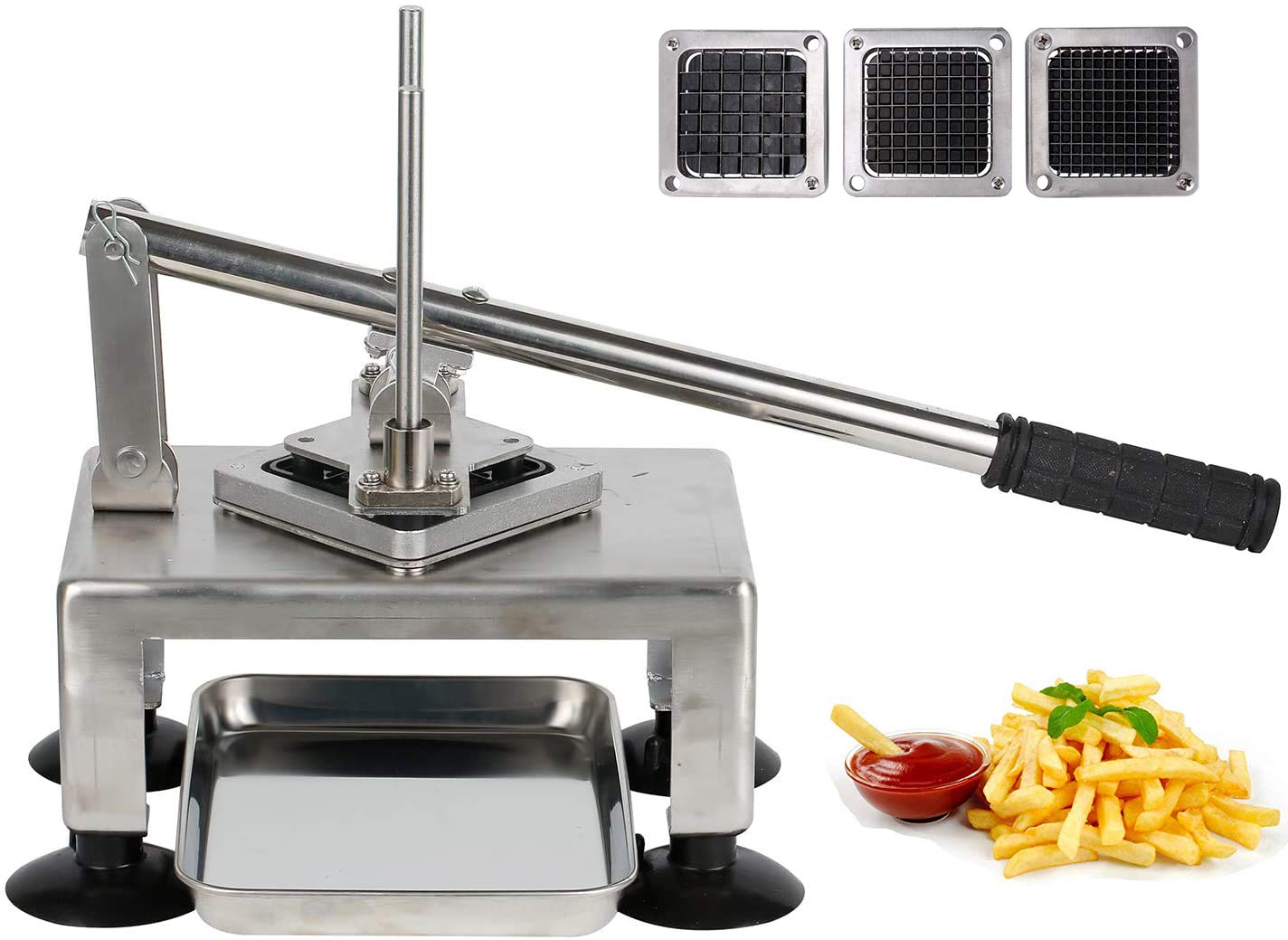 SAYA French Fry Cutter, Commercial Grade Potato Slicer Long Handle