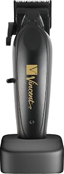 Vincent VT703 Cordless Full Metal Clipper 7,200 RPM Motor 2,200 mAh Battery FF1 Low Temperature Blades 5 Adjustable Settings