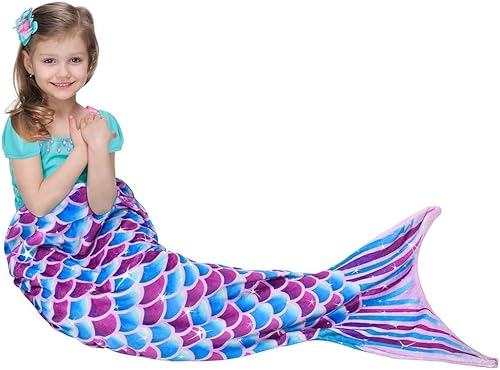 Manta de cola de sirena manta de felpa de sirena para niñas