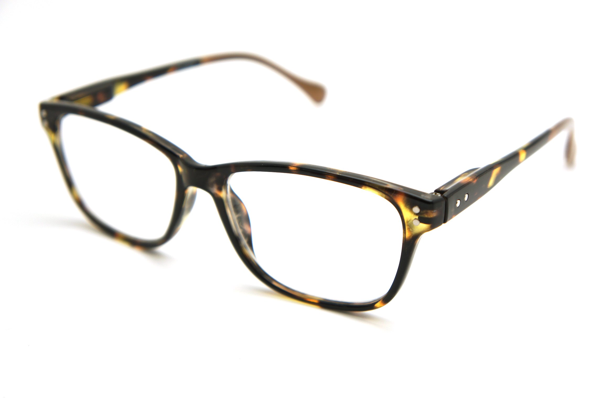 COLOR VIPER Basic Hand Made everyday Designer Reader (mediu size: yellow tortoise/brown tips, 1.25)