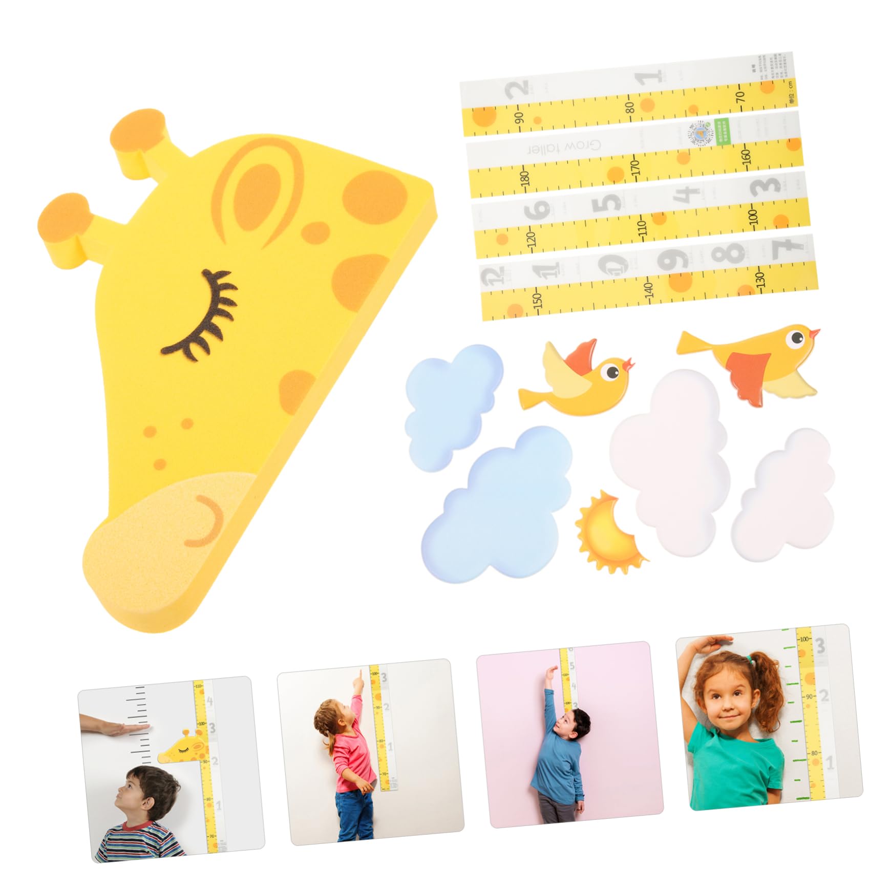 ibasenice Selbstklebender Wandaufkleber Messlatte Giraffe aus Eva Material Abnehmbar und Kreativ für Kinderzimmer Deko im Schlafzimmer Geeignet