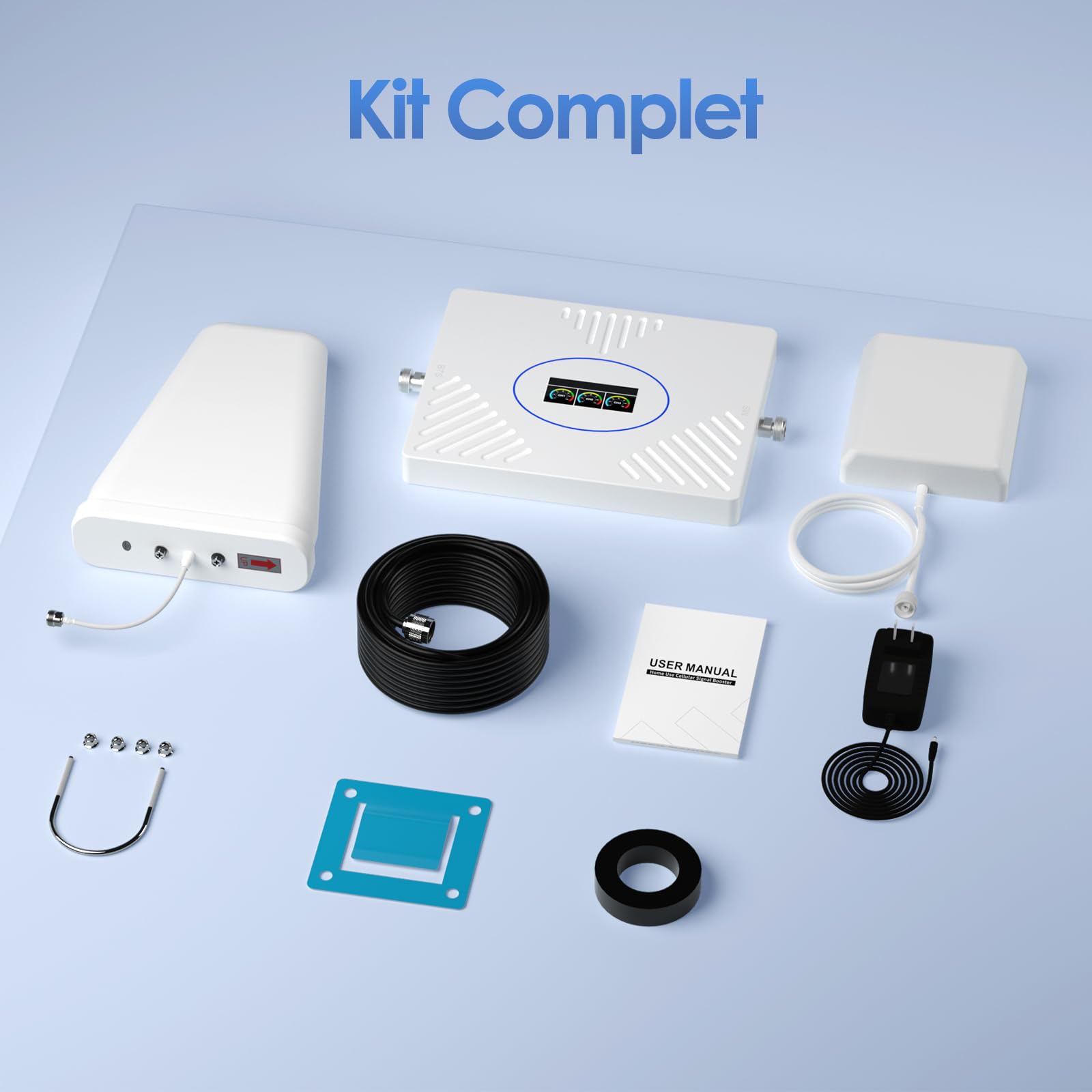 Amplificateur de Signal Mobile 800/1800/2600 MHz (bandes 20/3/7) Amplificateur de Couverture Mobile LTE 4G 3G Répéteur 4G Compatible avec Orange, SFR, Bouygues, Free pour une utilisation à domicile/au