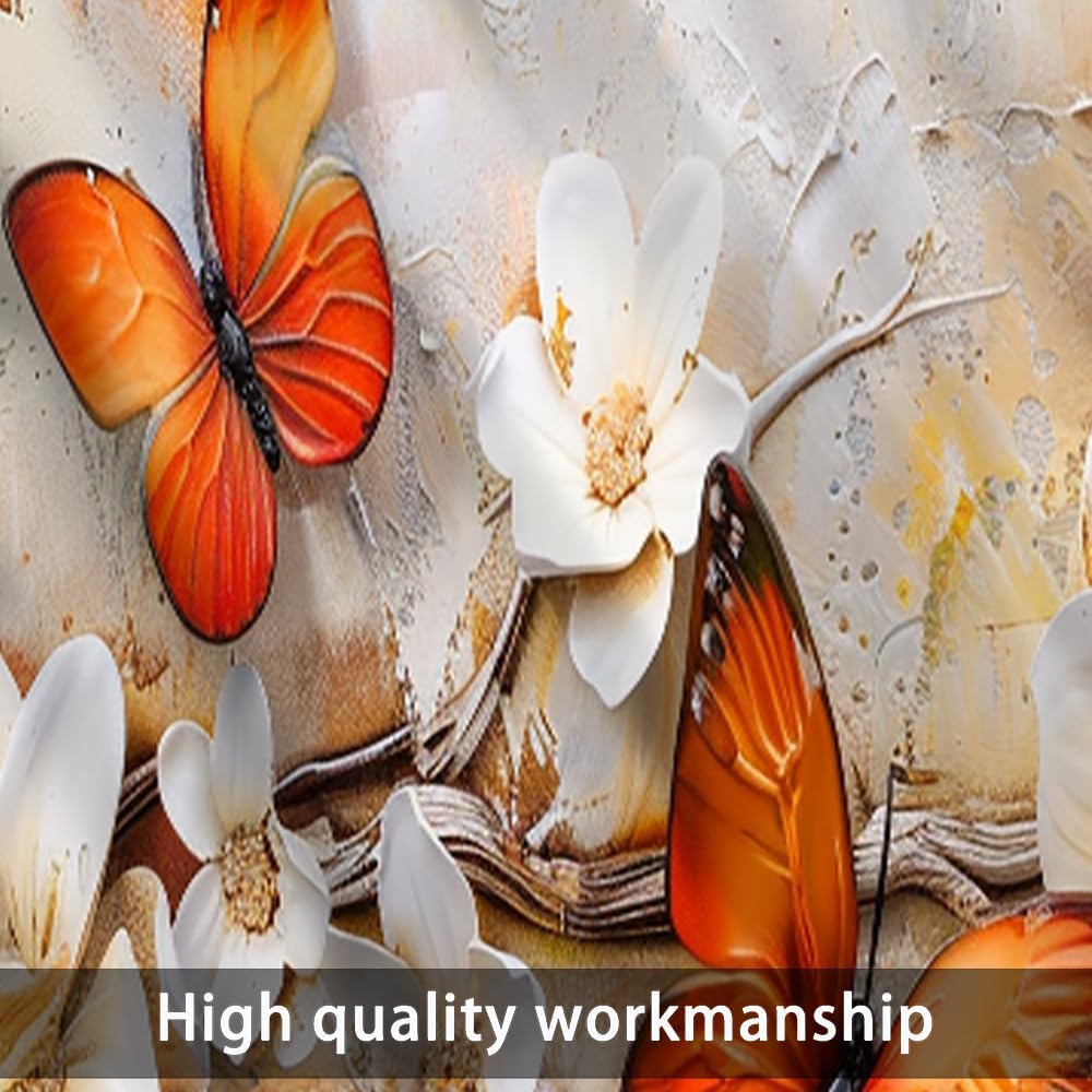 2 Panels Retro Butterfly Floral Valance for Windows, Novelty Animal Rod Pocket Valance Curtains Home Decor Window Treatment for Kitchen/Living Room, 54" X 18"