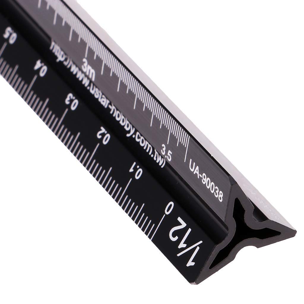 Regla de escala triangular modelo UA-90038 de 17 cm para 1/12 1/24 /1/32 1/35 1/48 1/72