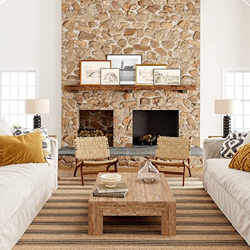 Rugs Usa X Lauren Liess Lavina Striped Easy Jute Machine Washable Area Rug, 5' X 8', Natural #TOP10