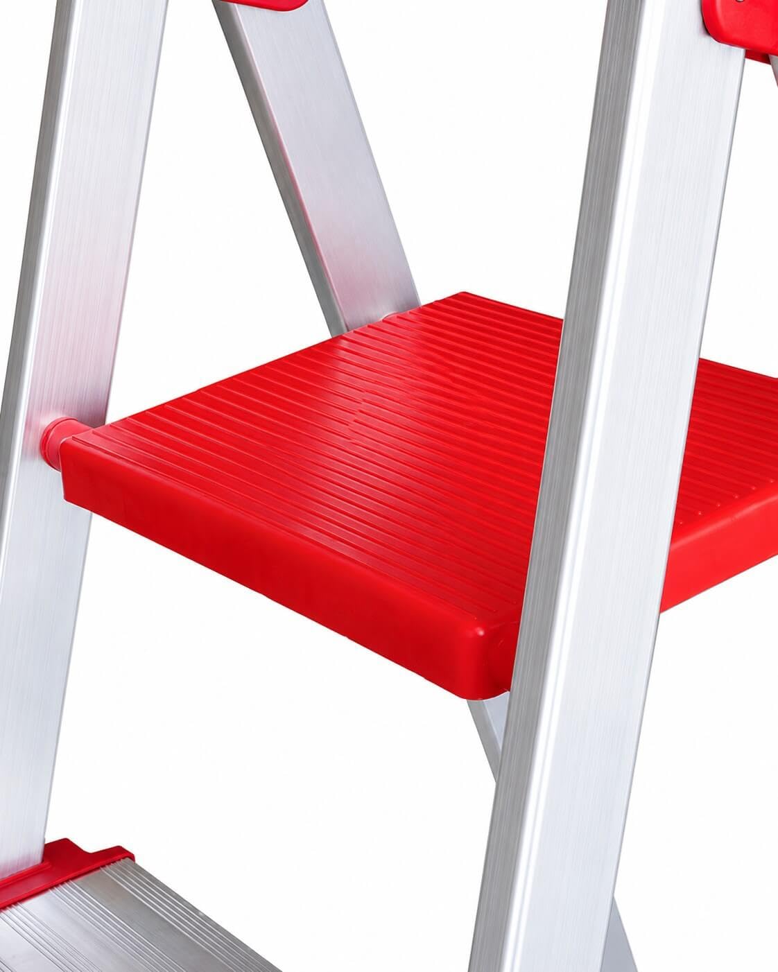 T-Plus Escalera Profesional de Aluminio 8x1 con Arco de Seguridad, 8 Peldaños, 150 kg de Capacidad