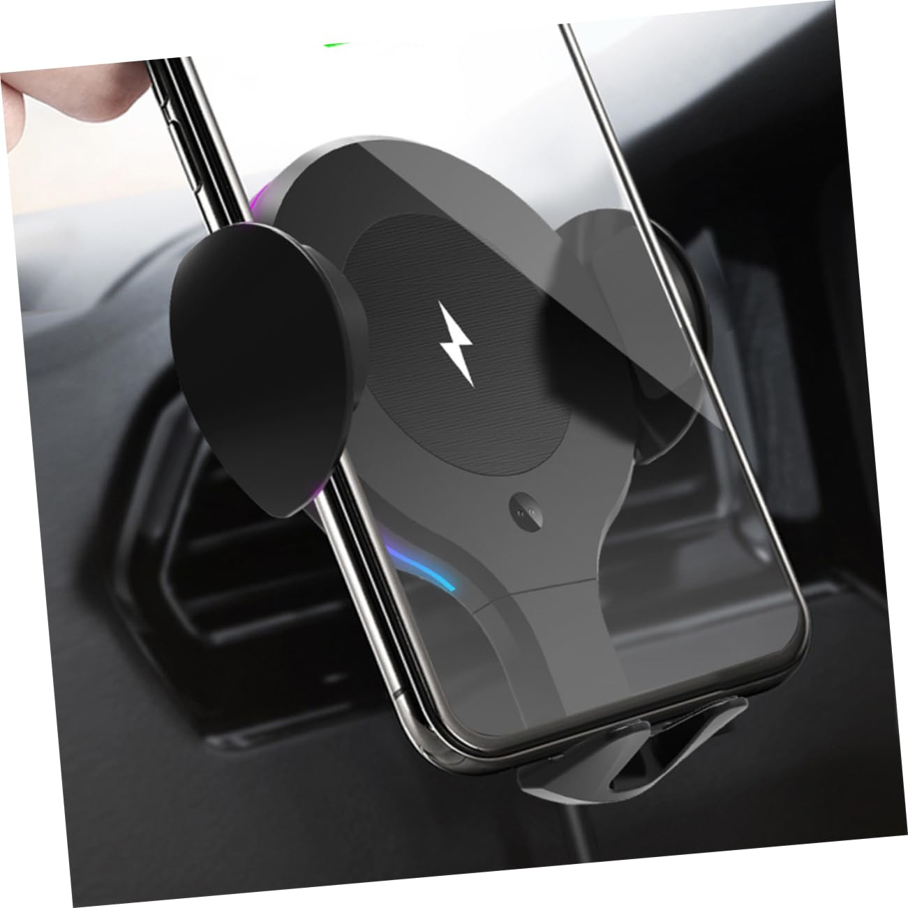 Supporto Auto Telefono Ricarica Wireless 10w, Nero, Telescopico | Cruscotto e Bocchetta, Abs e Pom, 5v 2a e 9v 1, 67a, Ventosa e Morsetto