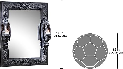 Miniatura 3 de Espejo de Design Toscano, marco con dragones centinelas, 18,5 pulgadas de ancho, 24 pulgadas de alto