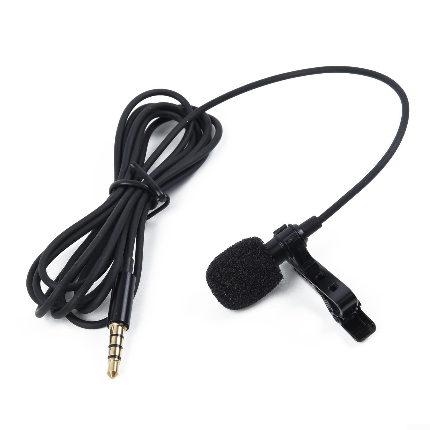Micro cravate 3,5 mm à clipser pour téléphone portable, PC, tablette, enregistrement omnidirectionnel avec protection contre le vent et étui