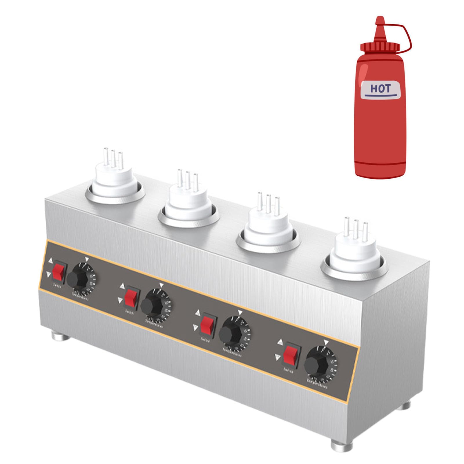 Calentador eléctrico de Salsas, Calentador de biberones, dispensador de Queso y Nachos, máquina para conservar el Calor de Las mermeladas con Botellas de 650 ml