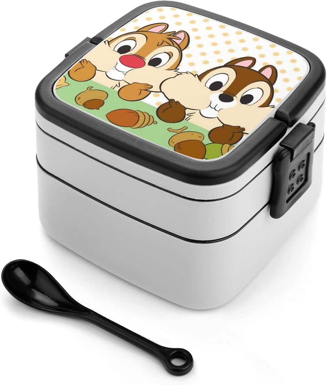チップとデール 弁当箱 ランチボックス 二段 ふわっと盛れる おべんとう箱 スプーン付き 女性用 男性用 子供用 抗菌 お弁当箱 大容量 Ag253 102 返品交換不可