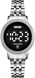 Stainless Steel Digital Watches for Women, LED Touch Screen Bracelet Watches Waterproof Elegant Crystal Wrist Watch Clock for Ladies - Buy now