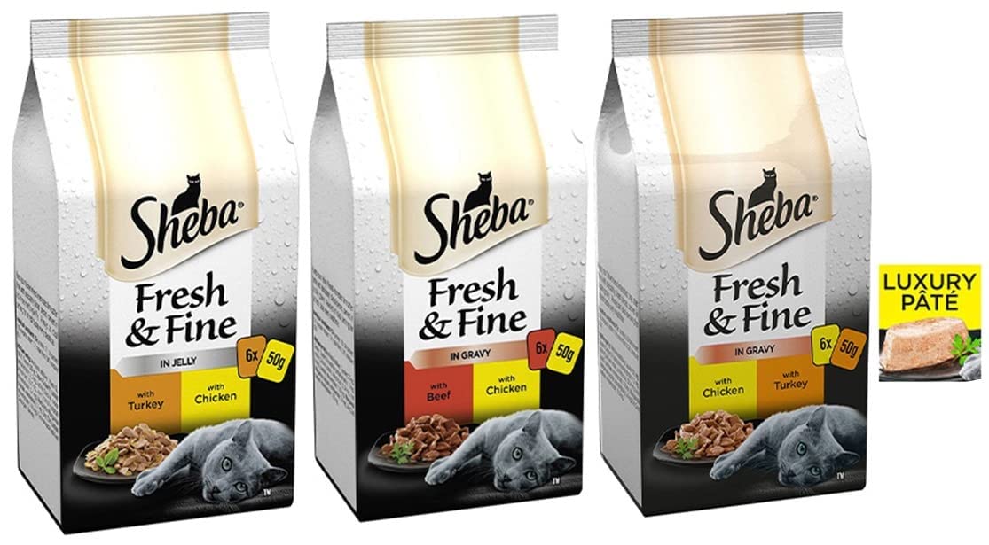 Buy Sheba Fresh and Fine Wet Cat Food Meat Pack (Pack of 18 Sachets x