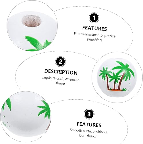 Miniatura 8 de NUOBESTY 250 Pcs Coconut Tree Wooden Bead Summer Wood Beads DIY Colored Beads Jewlery Beads Summer Jewlery Jewelry Making Material Coconut Tree