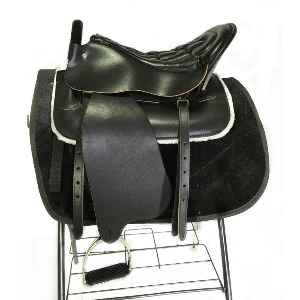 CLBING Cavallo da Sella Turisti con Maniglie con Sella in Cuoio Sella Esercito Sella Cavallo da Sella Completo Forniture Equestri,A